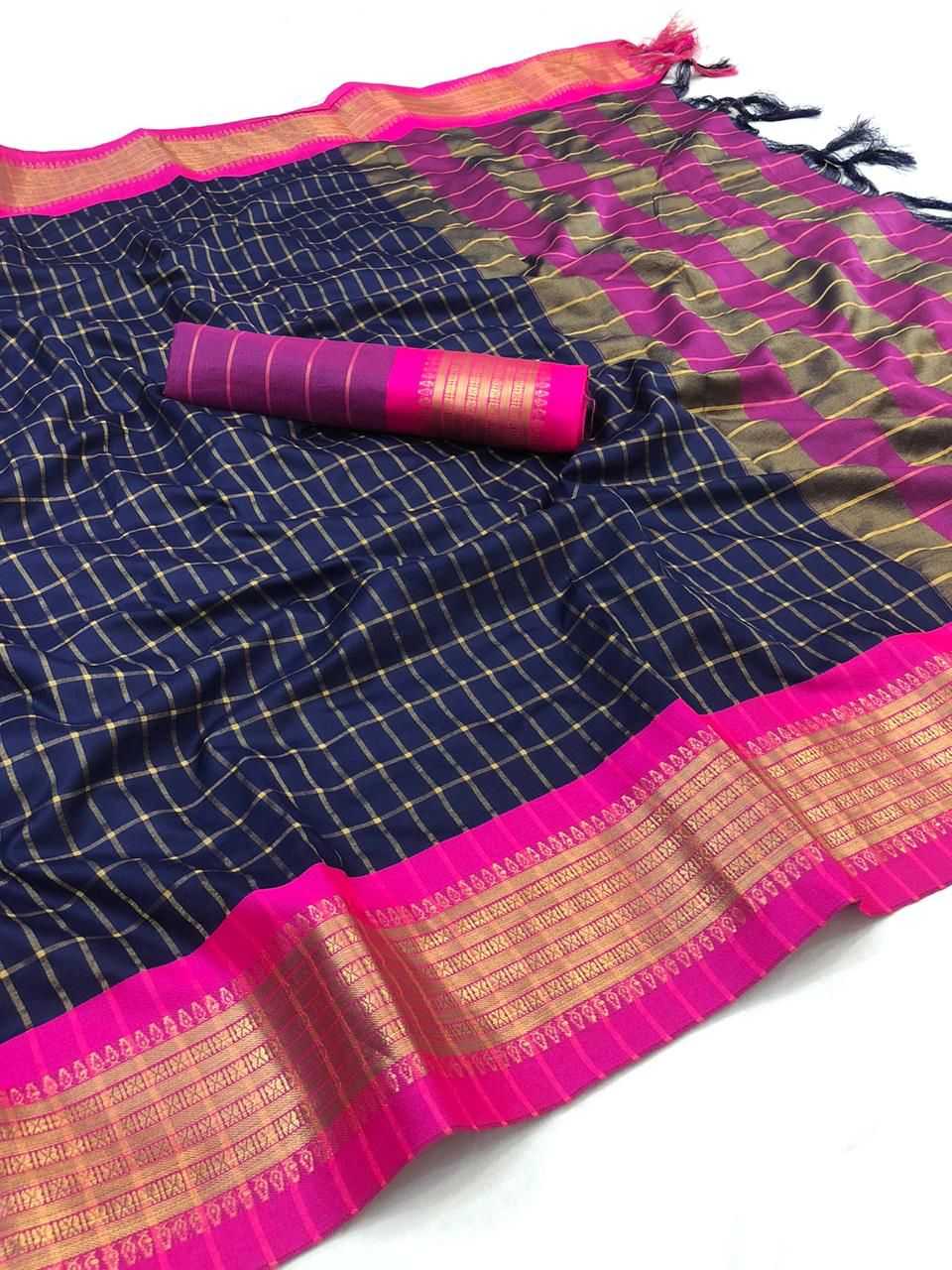 YNF Wholesale Soft Cotton Silk Brocade Sarees  | Surat Manufacturer