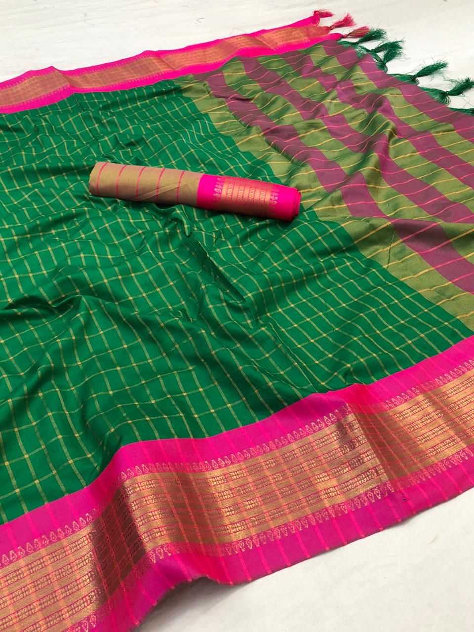 YNF Wholesale Soft Cotton Silk Brocade Sarees  | Surat Manufacturer