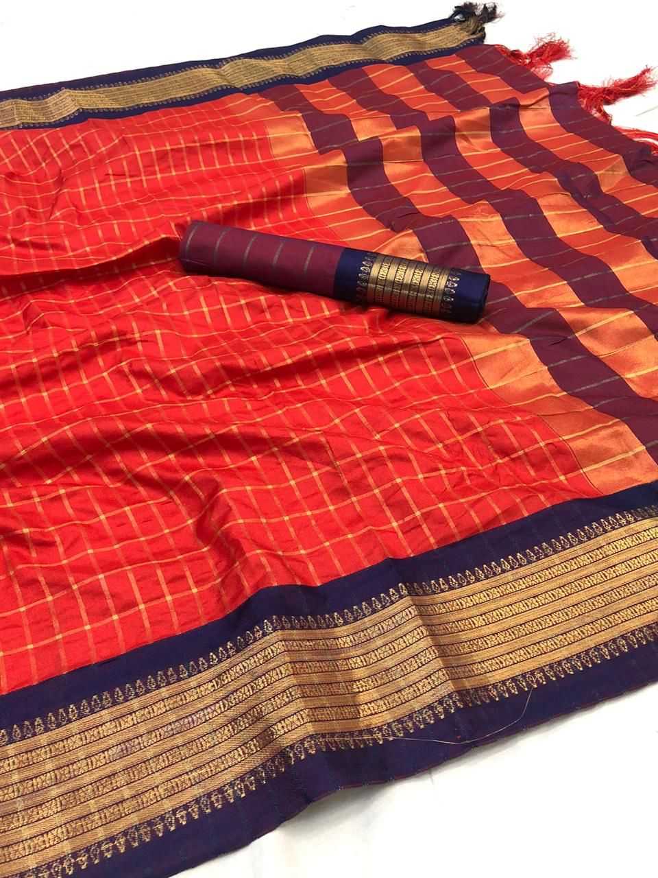 YNF Wholesale Soft Cotton Silk Brocade Sarees  | Surat Manufacturer