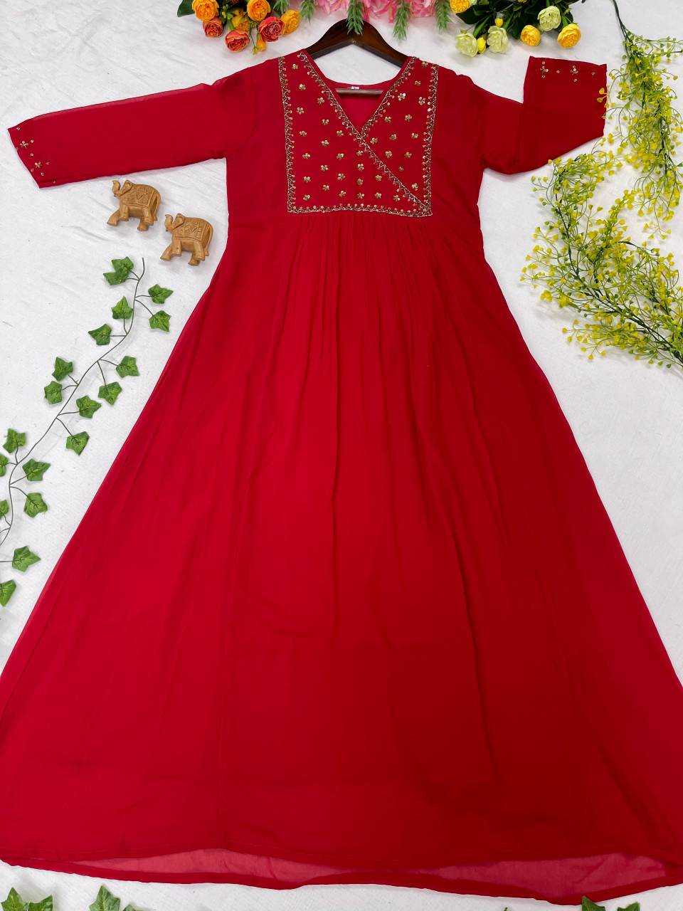 YNF Wholesale Georgette Anarkali Kurtis  | Surat Manufacturer