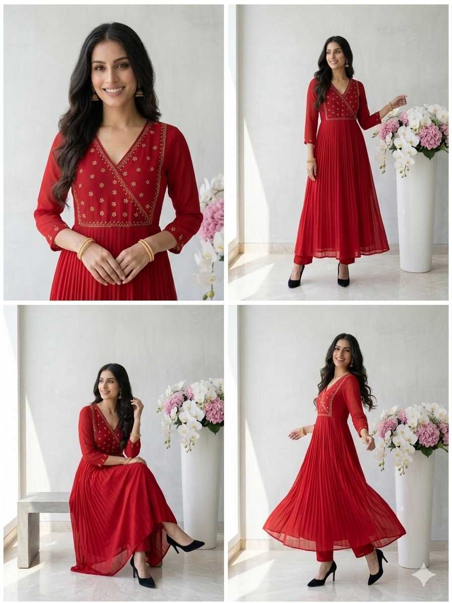YNF Wholesale Georgette Anarkali Kurtis  | Surat Manufacturer