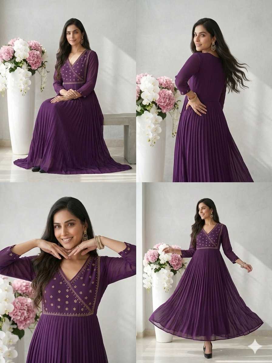 YNF Wholesale Georgette Anarkali Kurtis  | Surat Manufacturer