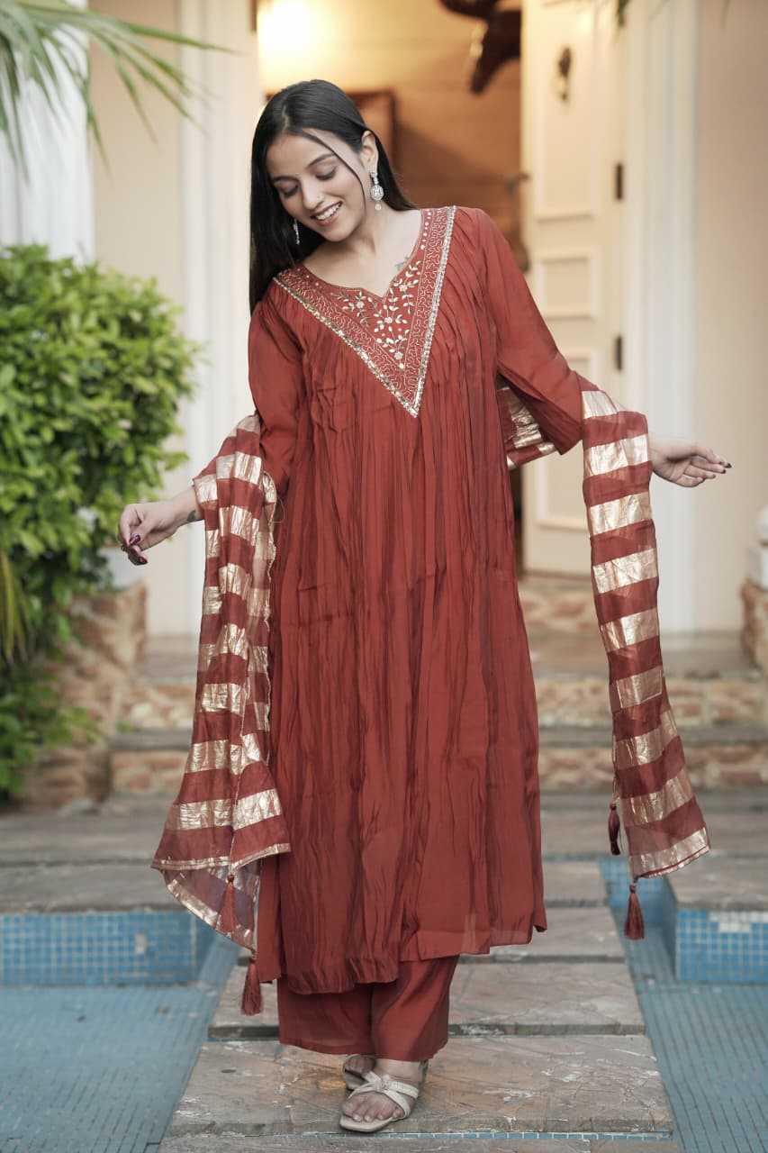 YNF Wholesale Chanderi Soft Anarkali Kurtis  | Surat Manufacturer