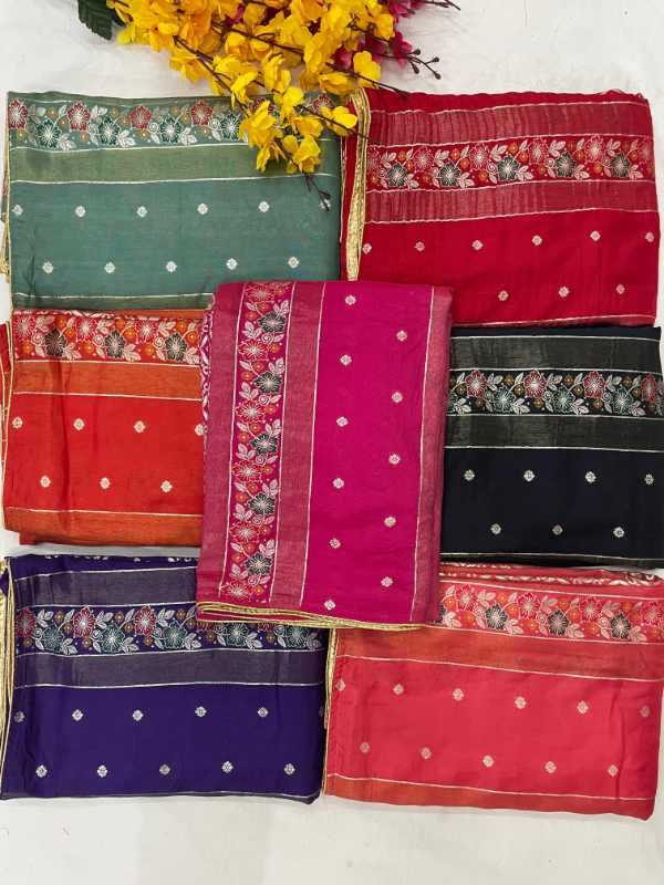 YNF Wholesale Russian Silk Tissue Silk Saree  | Surat Manufacturer