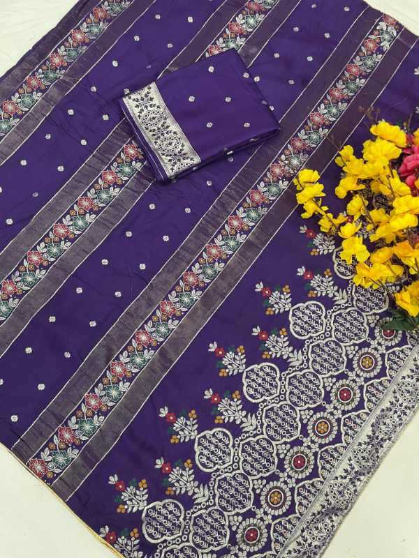 YNF Wholesale Russian Silk Tissue Silk Saree  | Surat Manufacturer