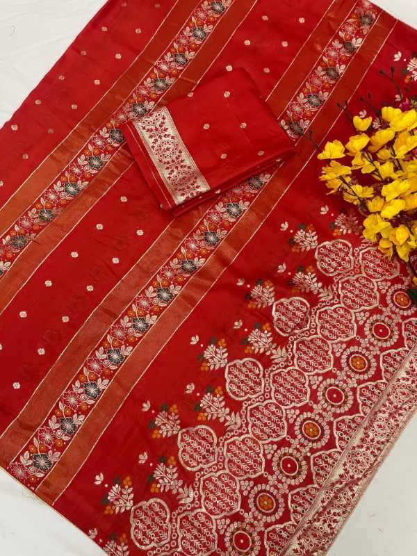 YNF Wholesale Russian Silk Tissue Silk Saree  | Surat Manufacturer
