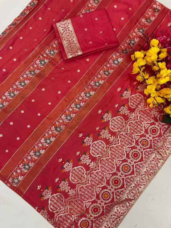 YNF Wholesale Russian Silk Tissue Silk Saree  | Surat Manufacturer