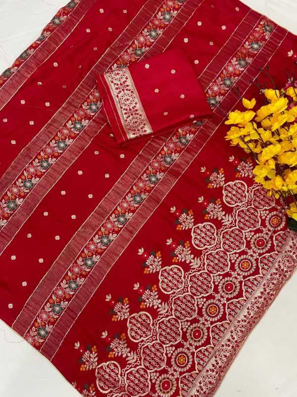 YNF Wholesale Russian Silk Tissue Silk Saree  | Surat Manufacturer