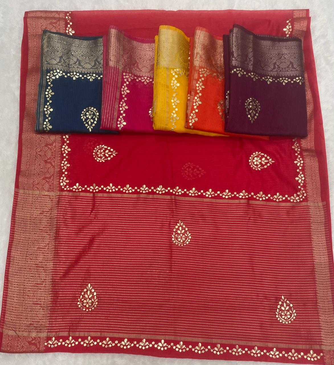 YNF Wholesale Soft Cotton Gota Patti Sarees  | Surat Manufacturer