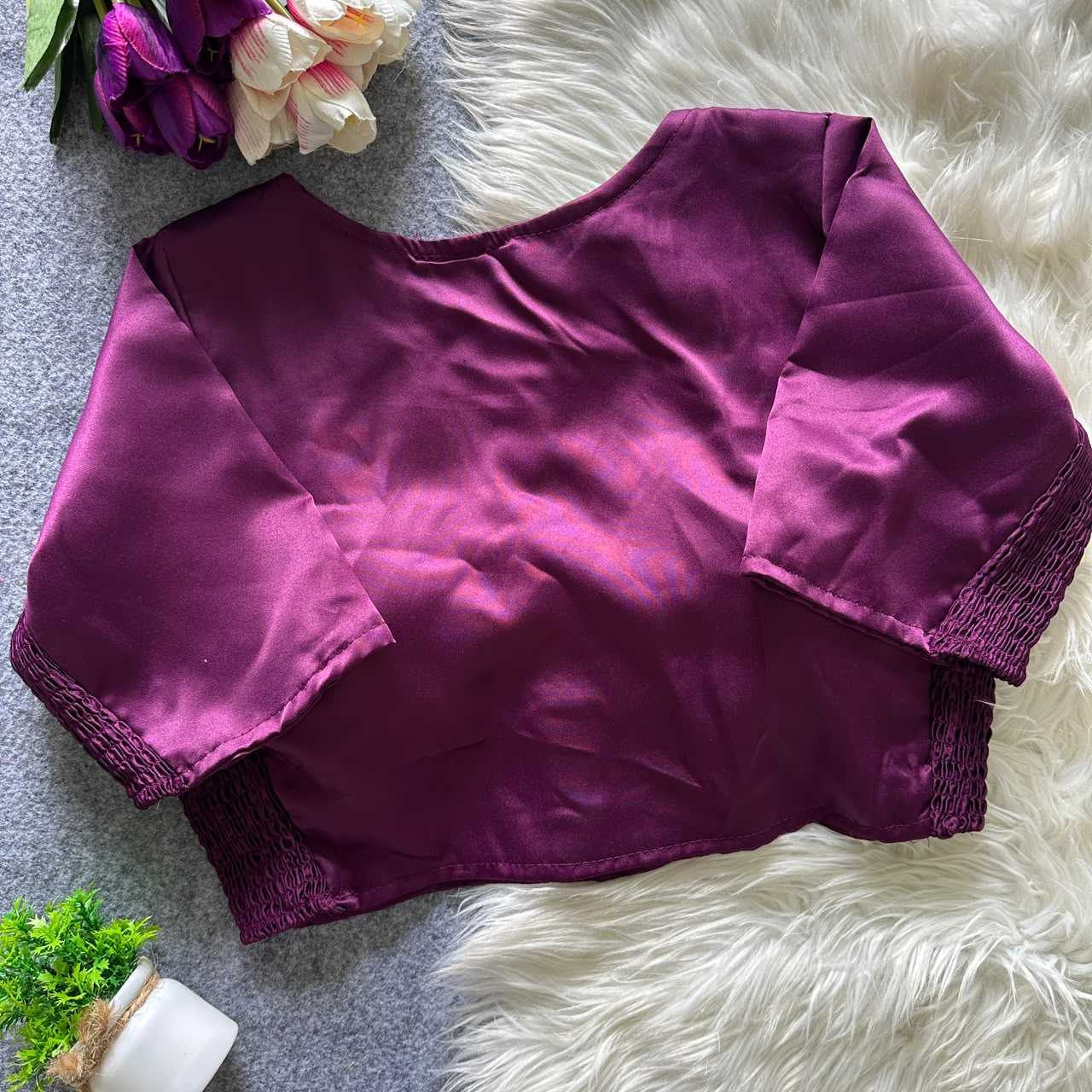 YNF Wholesale Heavy Silk V-Neck Blouses  | Surat Manufacturer