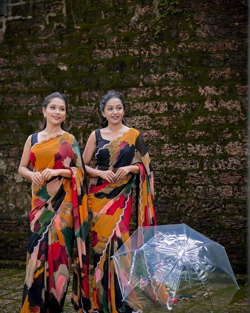 YNF Wholesale Georgette Printed Sarees  | Surat Manufacturer