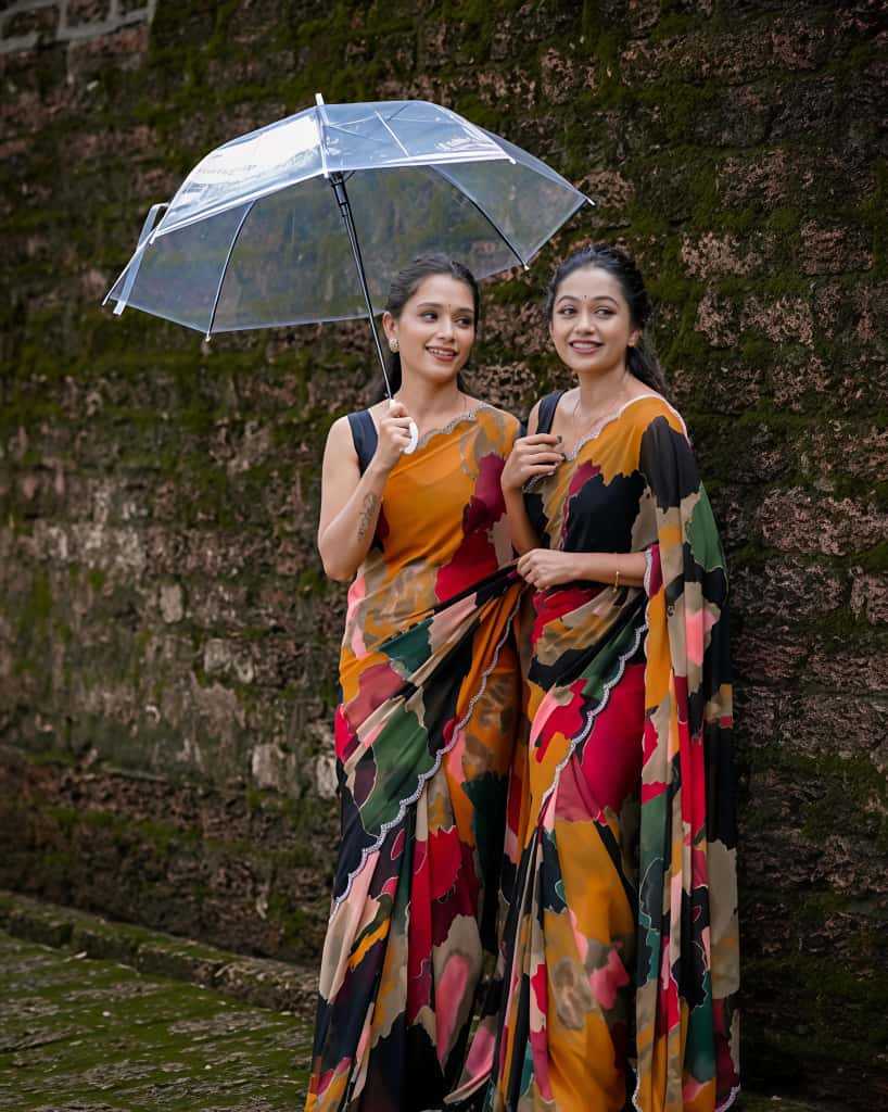 YNF Wholesale Georgette Printed Sarees  | Surat Manufacturer