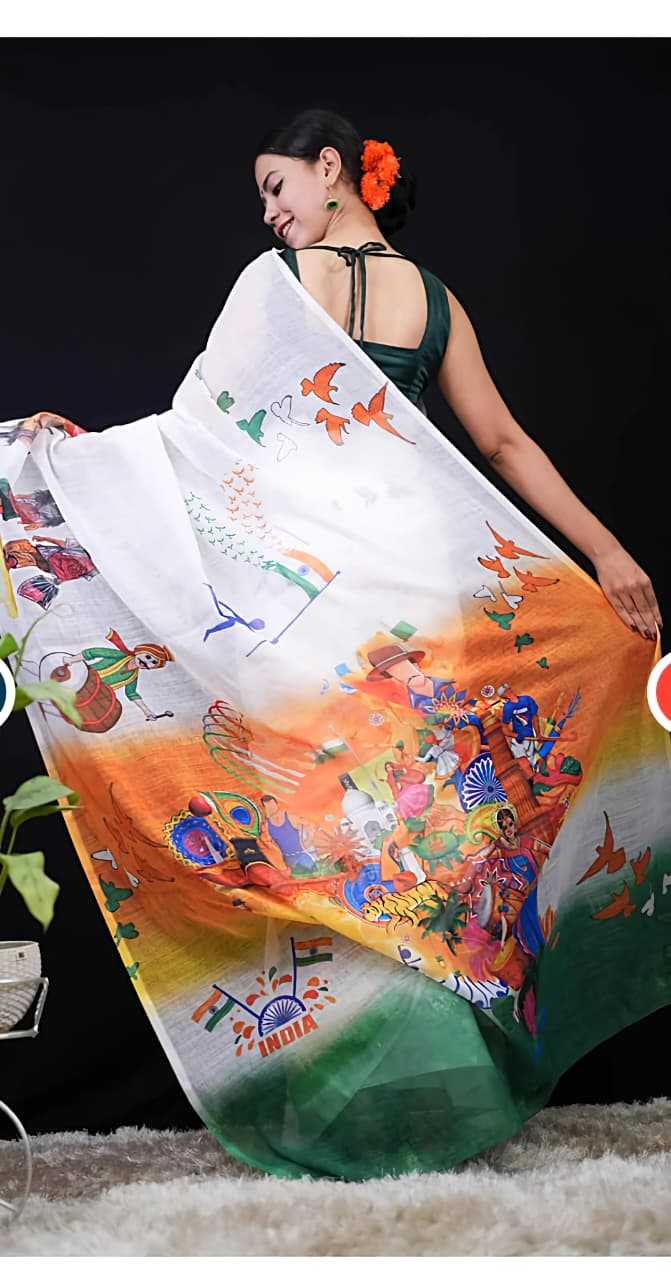 YNF Wholesale Linen Printed Sarees  | Surat Manufacturer