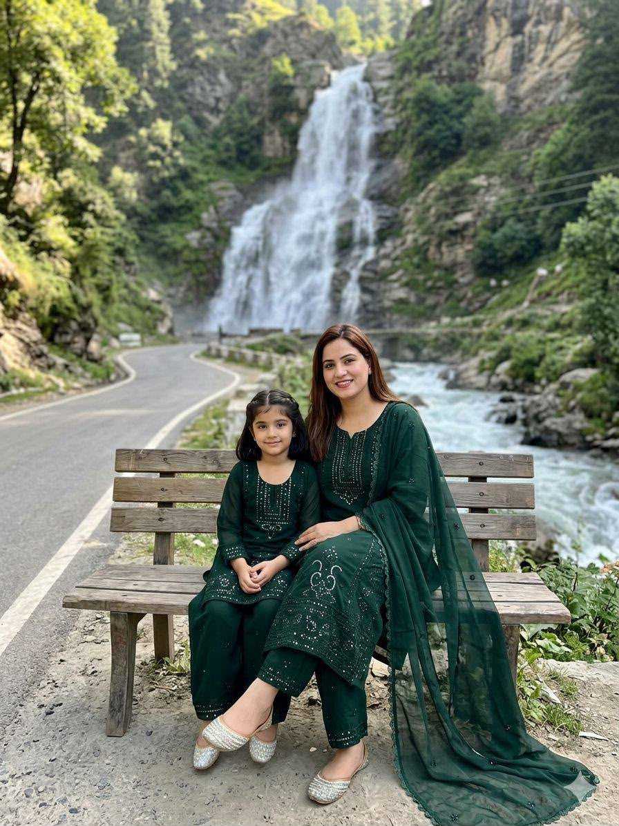YNF Wholesale Georgette Mother Daughter Casual Dresses  | Surat Manufacturer