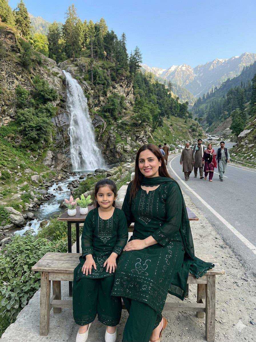 YNF Wholesale Georgette Mother Daughter Casual Dresses  | Surat Manufacturer
