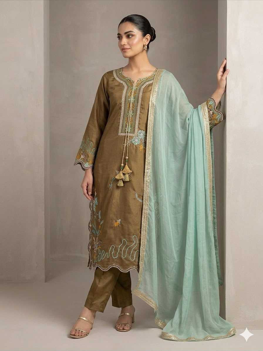 YNF Wholesale Heavy Roman Silk Embroidery Suits  | Surat Manufacturer