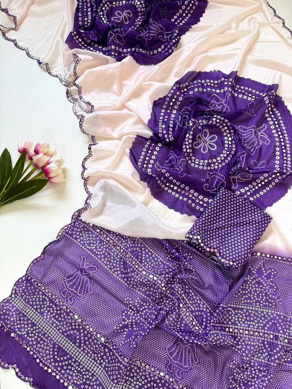 YNF Wholesale Chinon Printed Sarees  | Surat Manufacturer