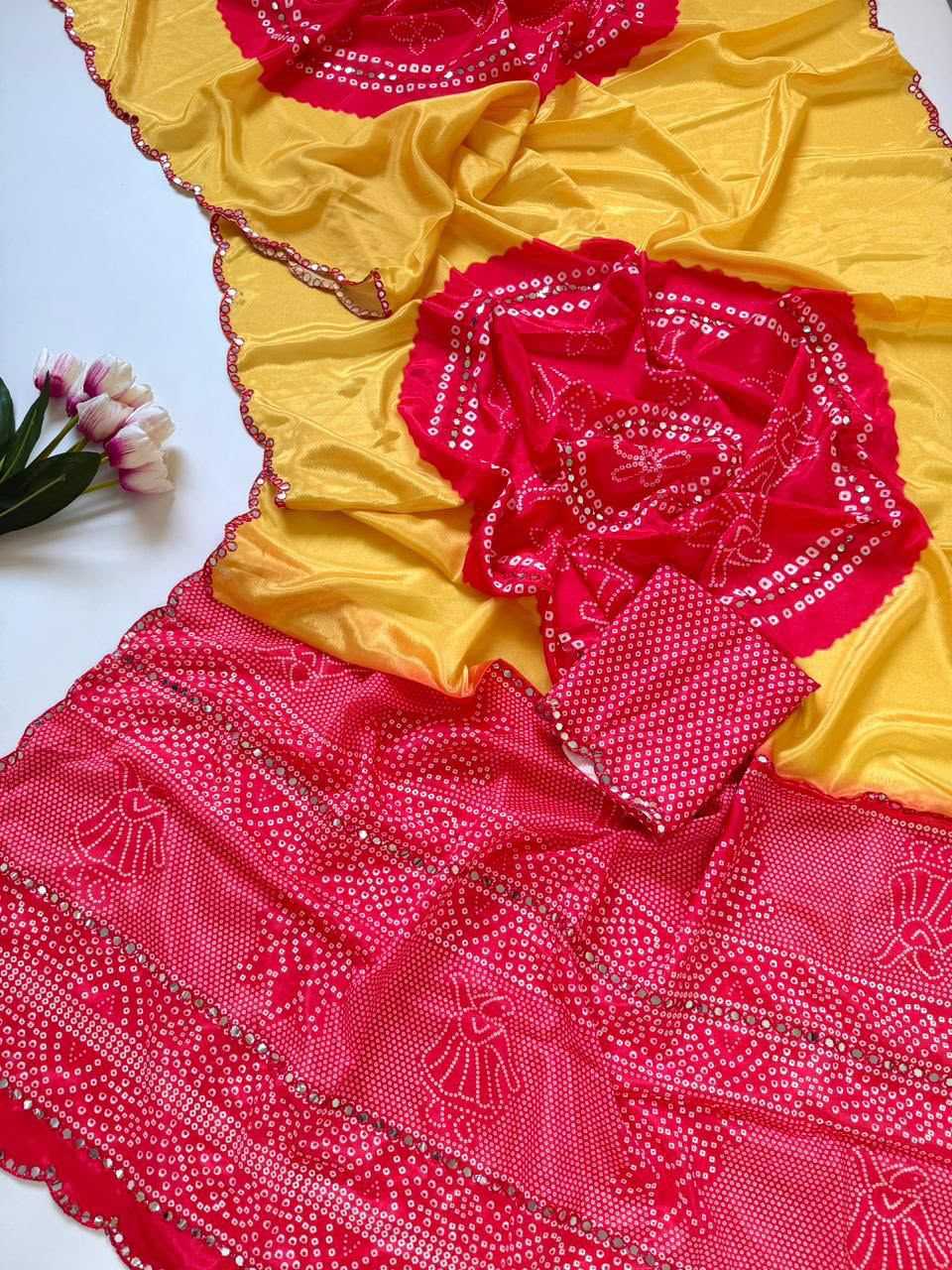 YNF Wholesale Chinon Printed Sarees  | Surat Manufacturer