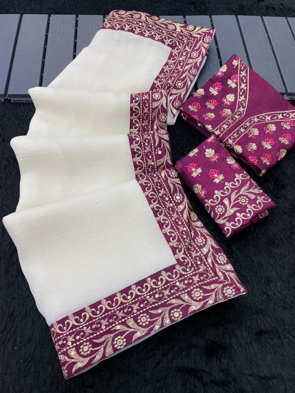 YNF Wholesale Crush Silk Designer Silk Sarees  | Surat Manufacturer