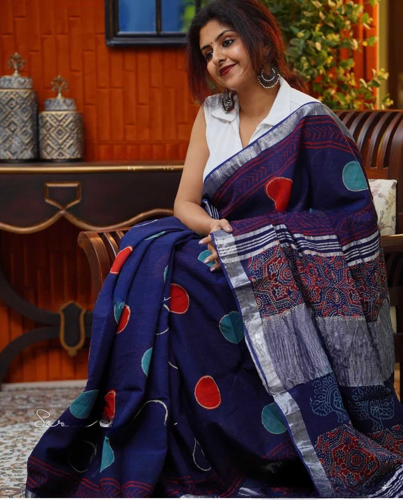 YNF Wholesale Linen Printed Sarees  | Surat Manufacturer