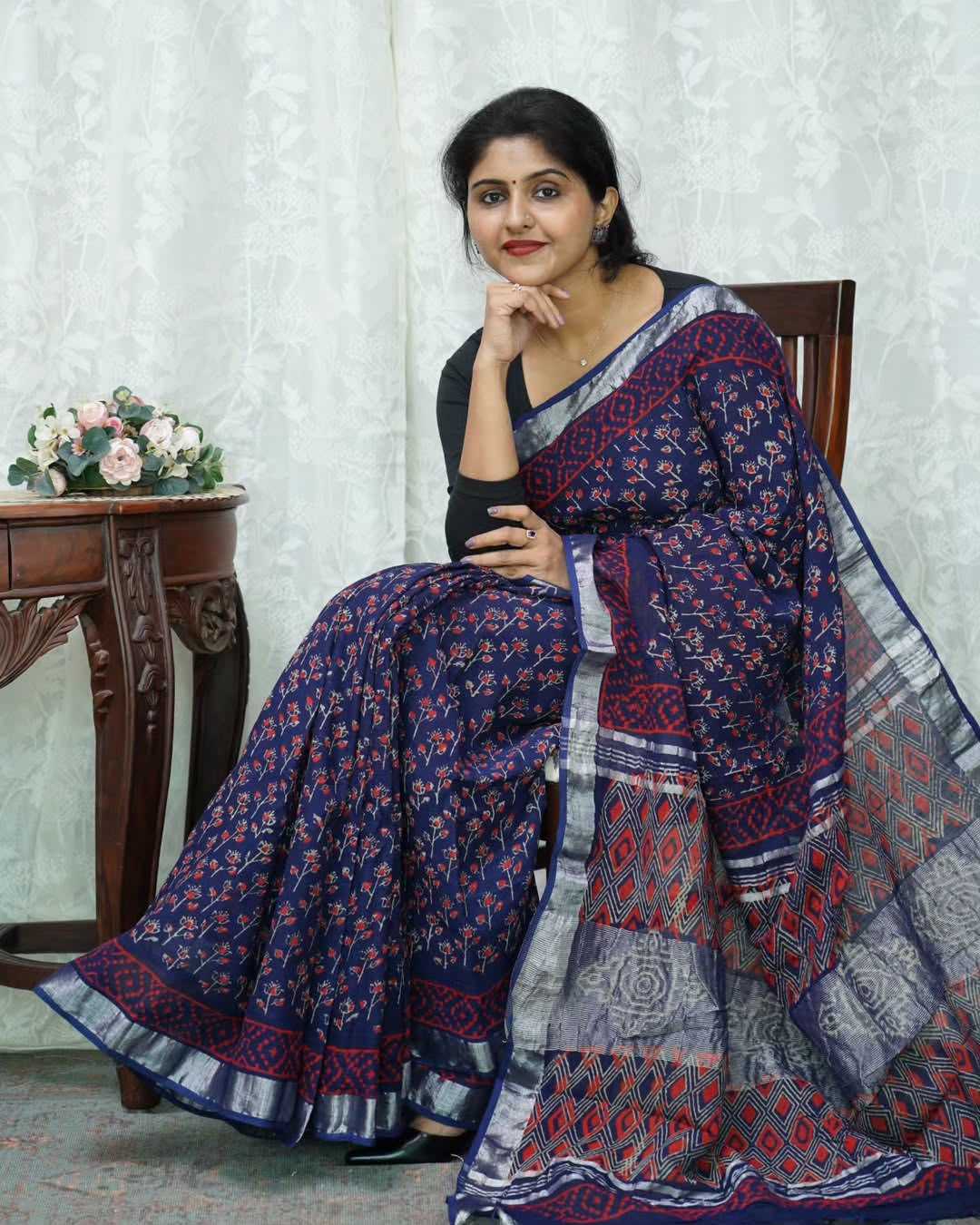 YNF Wholesale Linen Printed Sarees  | Surat Manufacturer