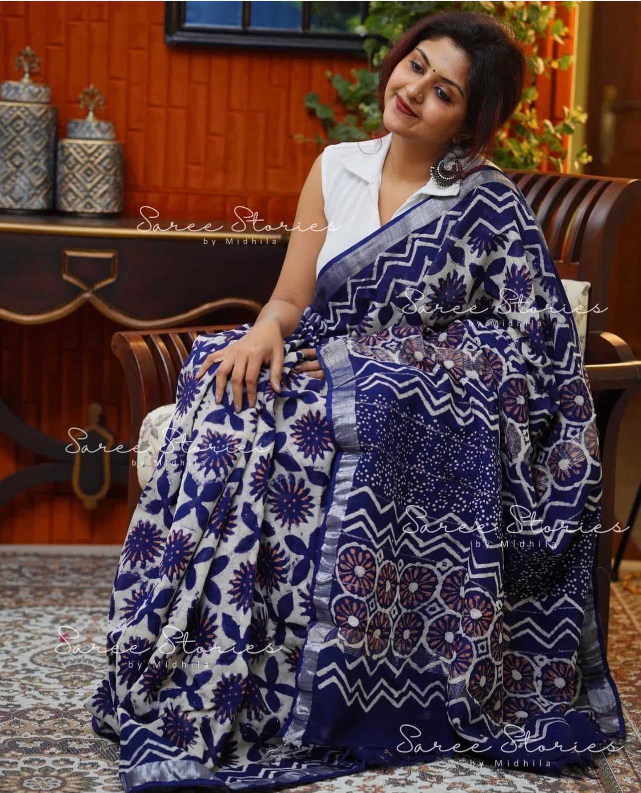YNF Wholesale Linen Printed Sarees  | Surat Manufacturer