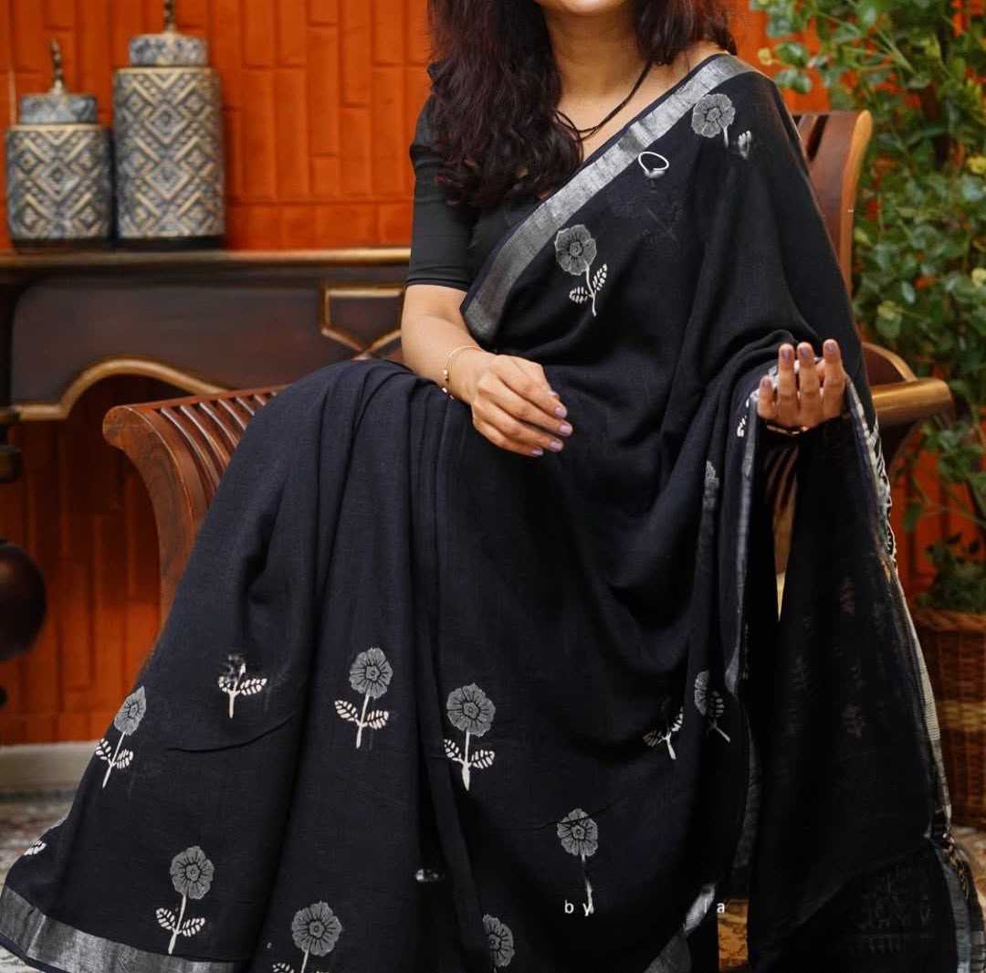 YNF Wholesale Linen Printed Sarees  | Surat Manufacturer