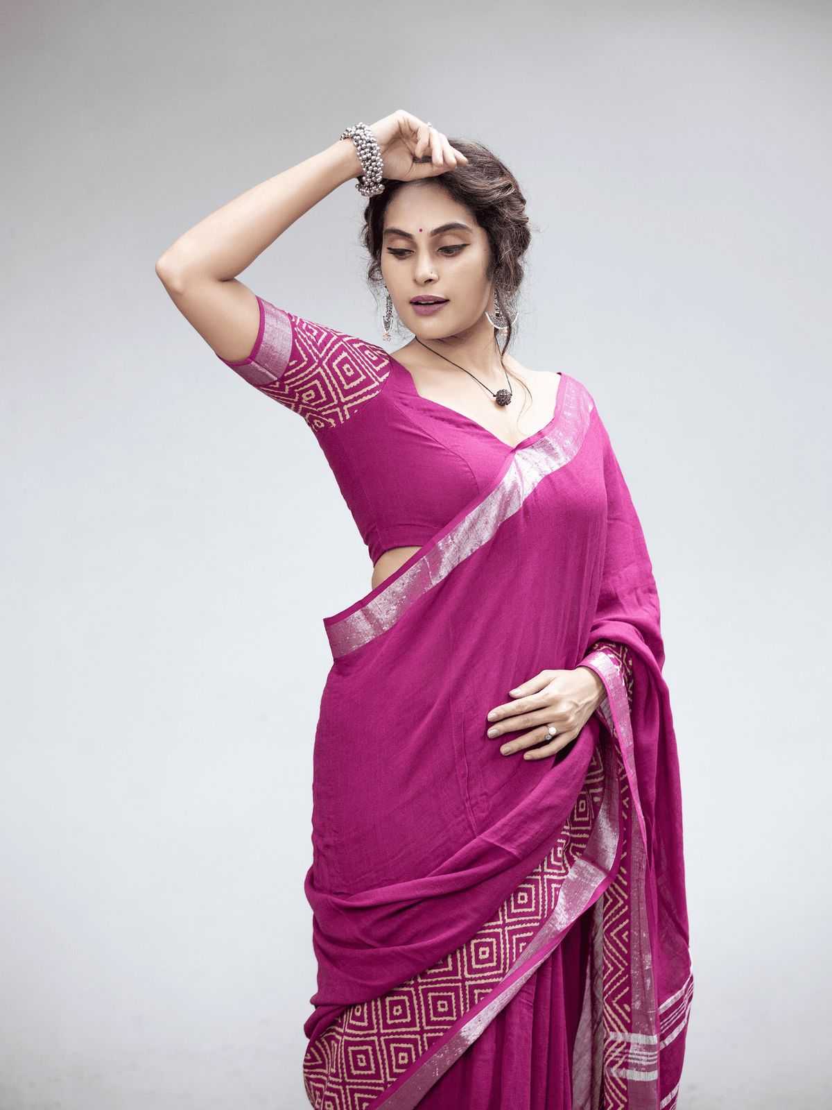 YNF Wholesale Linen Printed Sarees  | Surat Manufacturer