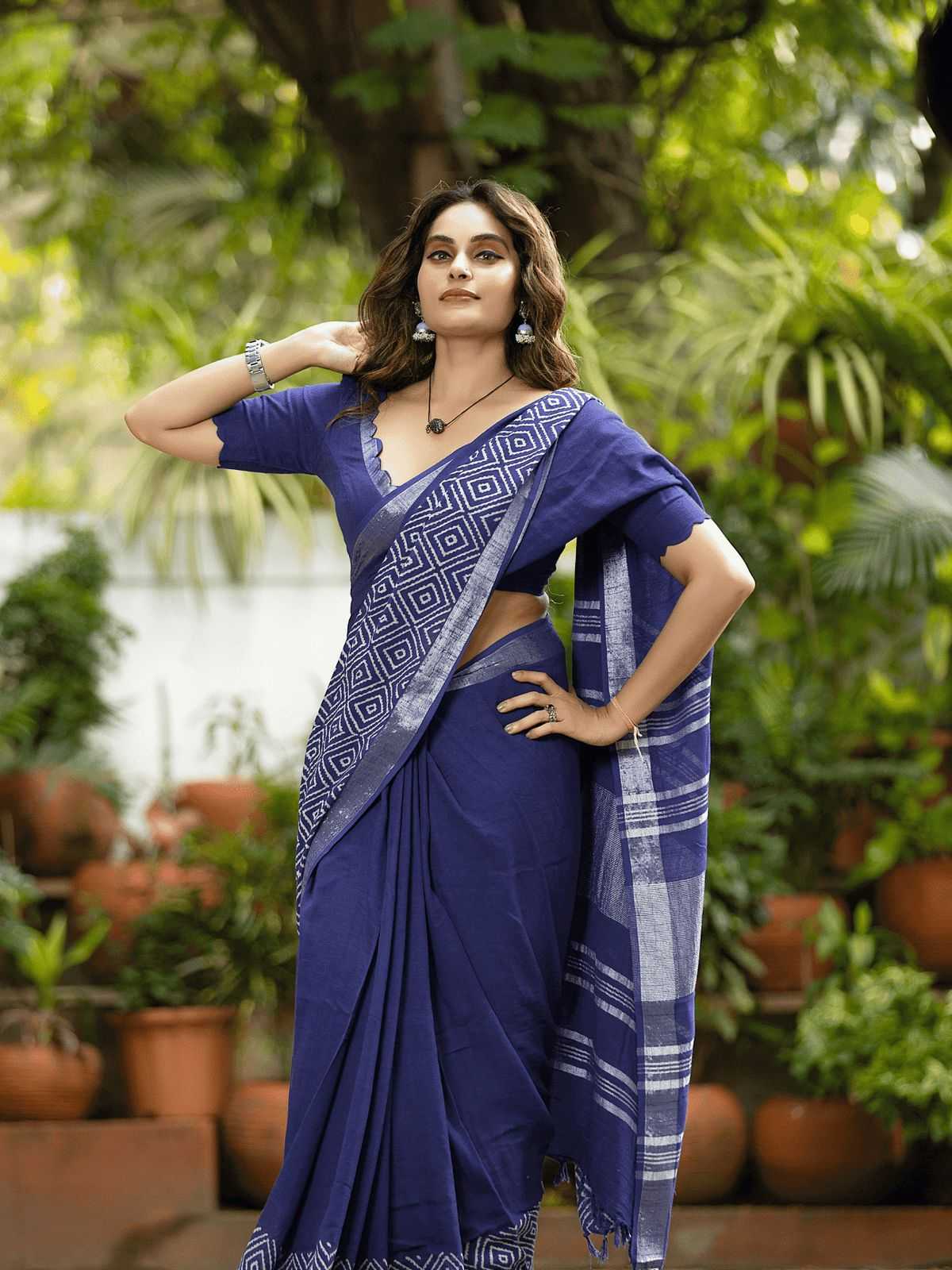 YNF Wholesale Linen Printed Sarees  | Surat Manufacturer