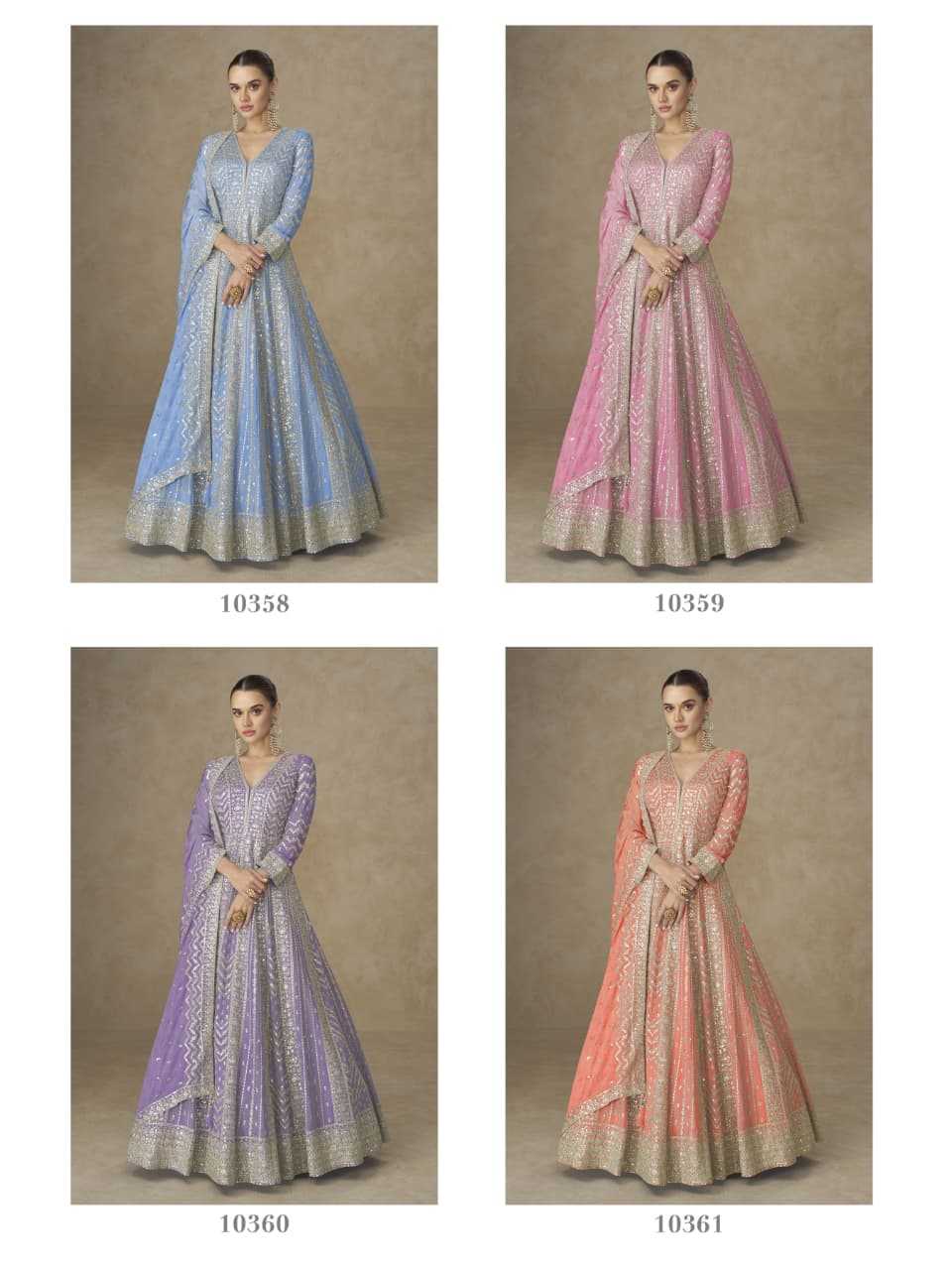 YNF Wholesale Chinon Embroidery Gowns KESH704 MOR BAGH ANARKALI | Surat Manufacturer