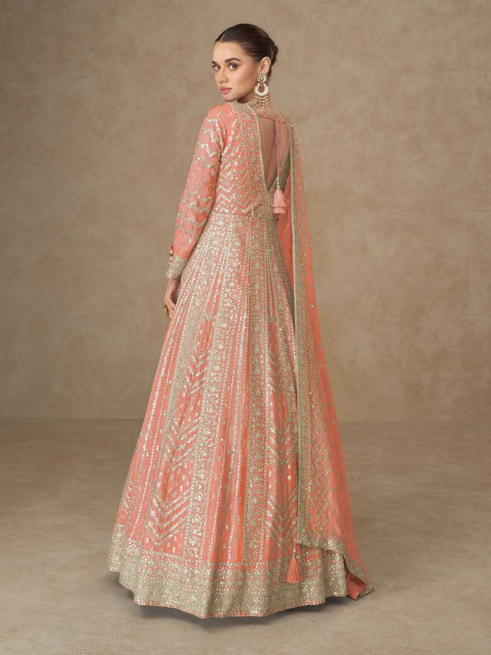 YNF Wholesale Chinon Embroidery Gowns KESH704 MOR BAGH ANARKALI | Surat Manufacturer