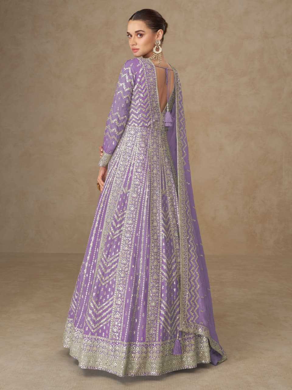 YNF Wholesale Chinon Embroidery Gowns KESH704 MOR BAGH ANARKALI | Surat Manufacturer