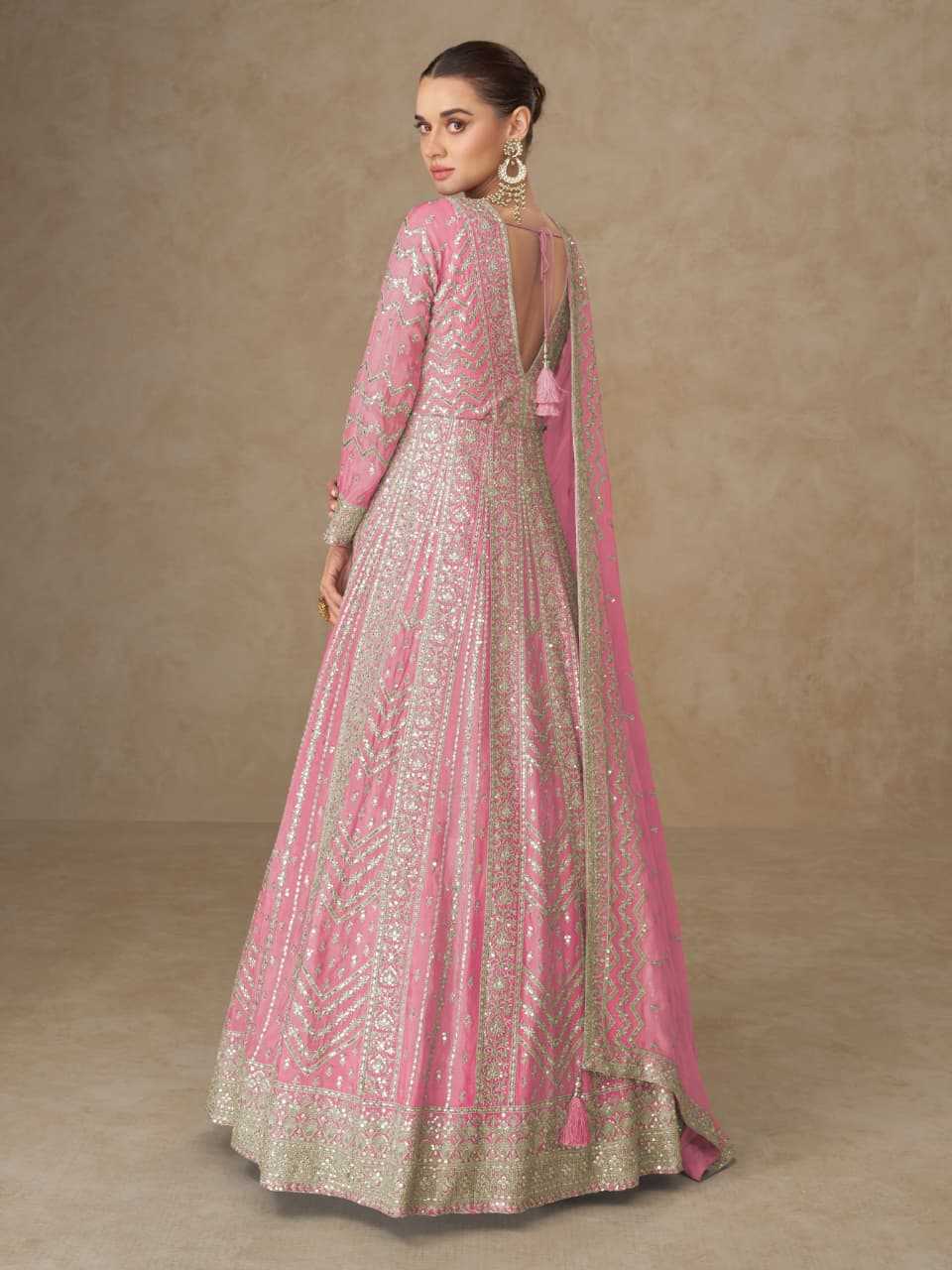 YNF Wholesale Chinon Embroidery Gowns KESH704 MOR BAGH ANARKALI | Surat Manufacturer