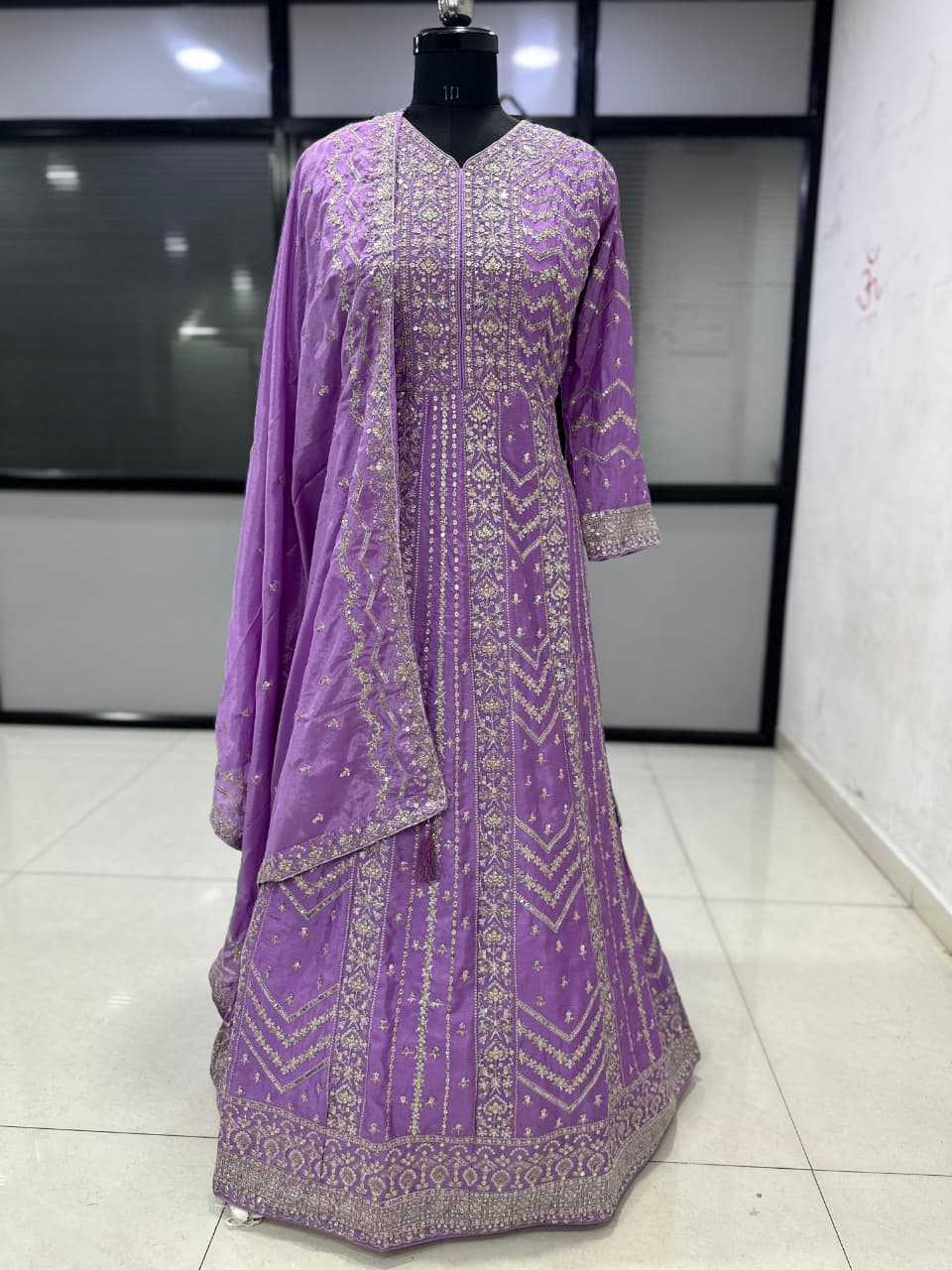 YNF Wholesale Chinon Embroidery Gowns KESH704 MOR BAGH ANARKALI | Surat Manufacturer