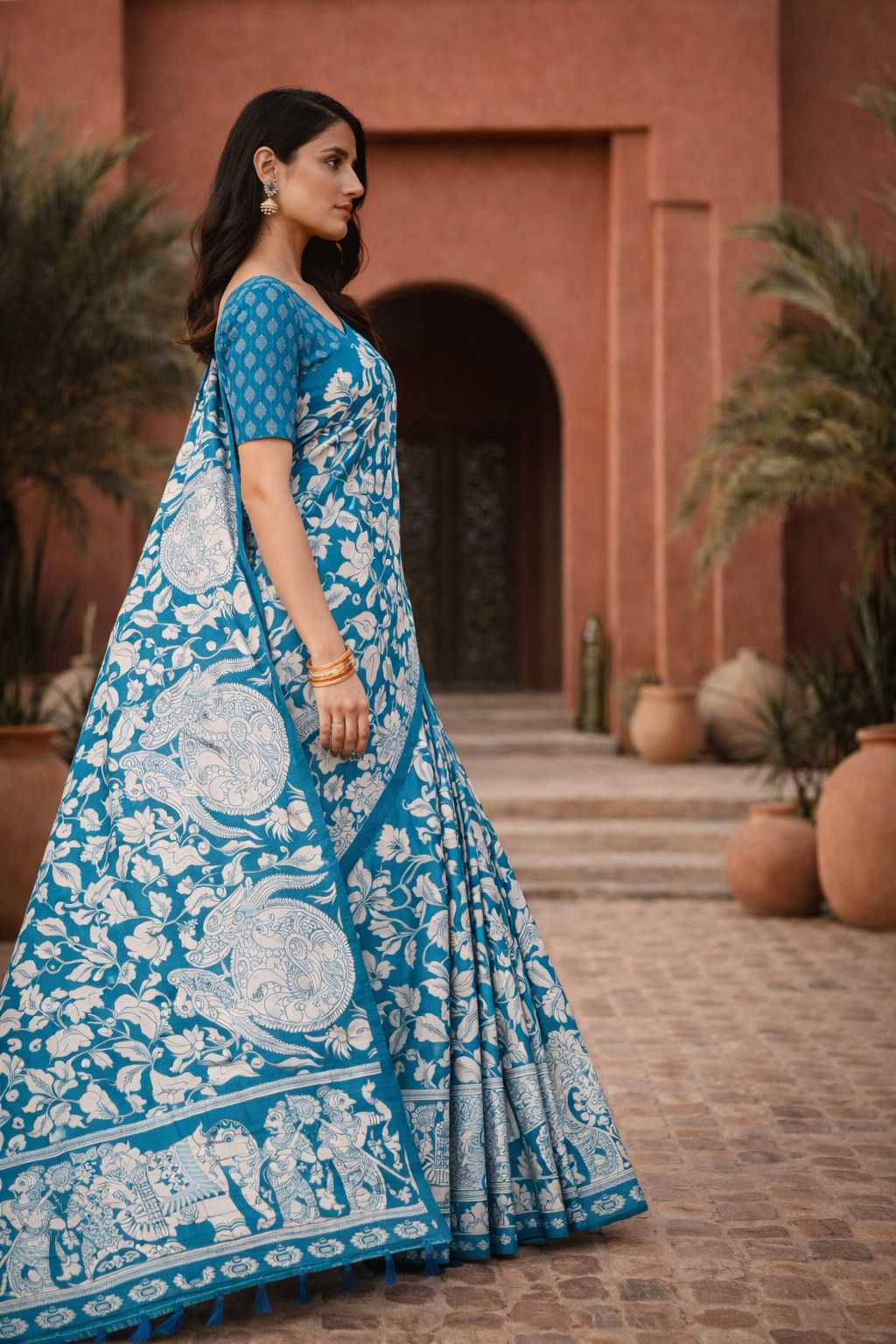 YNF Wholesale Tussar Silk Printed Silk Saree  | Surat Manufacturer