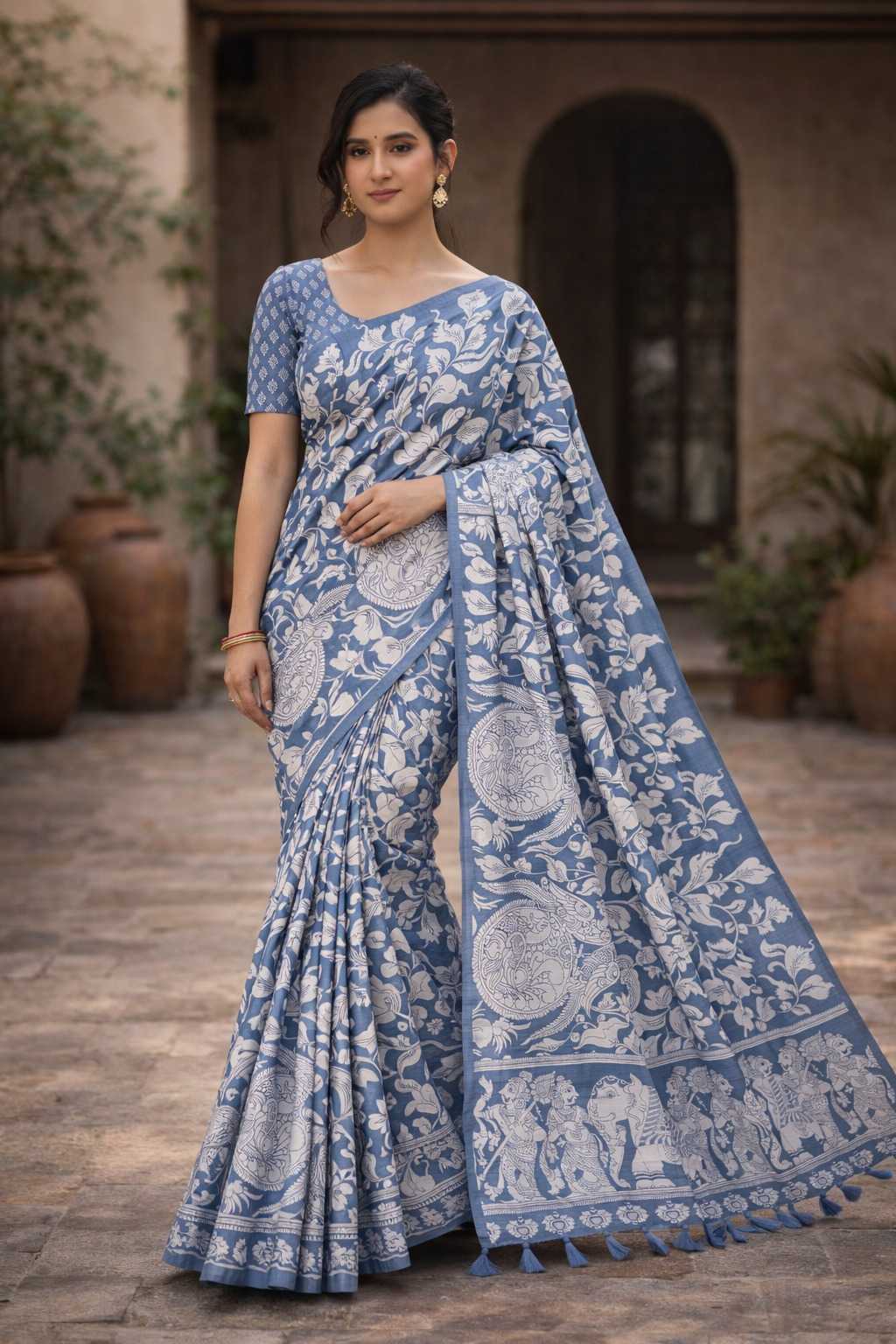 YNF Wholesale Tussar Silk Printed Silk Saree  | Surat Manufacturer
