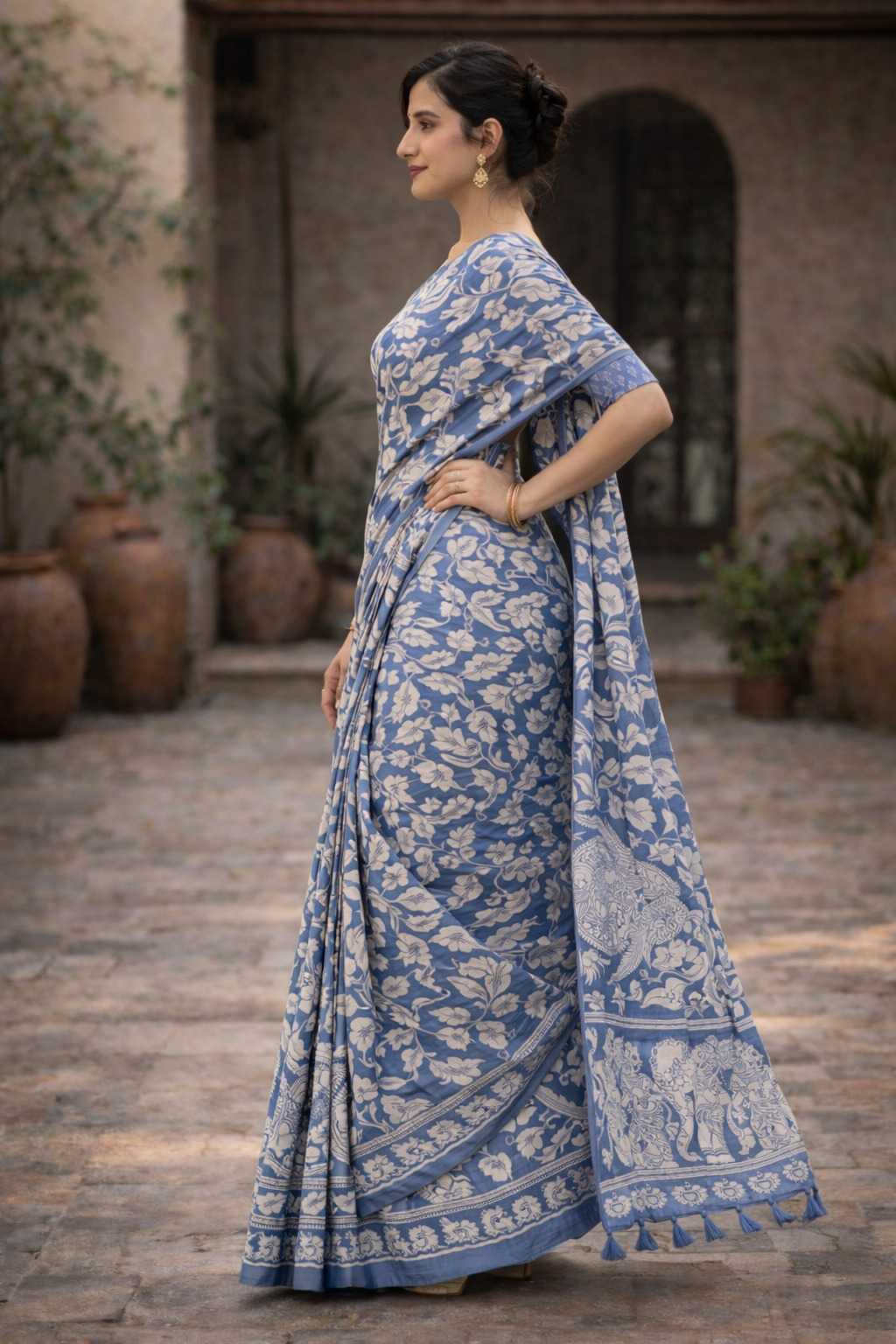 YNF Wholesale Tussar Silk Printed Silk Saree  | Surat Manufacturer