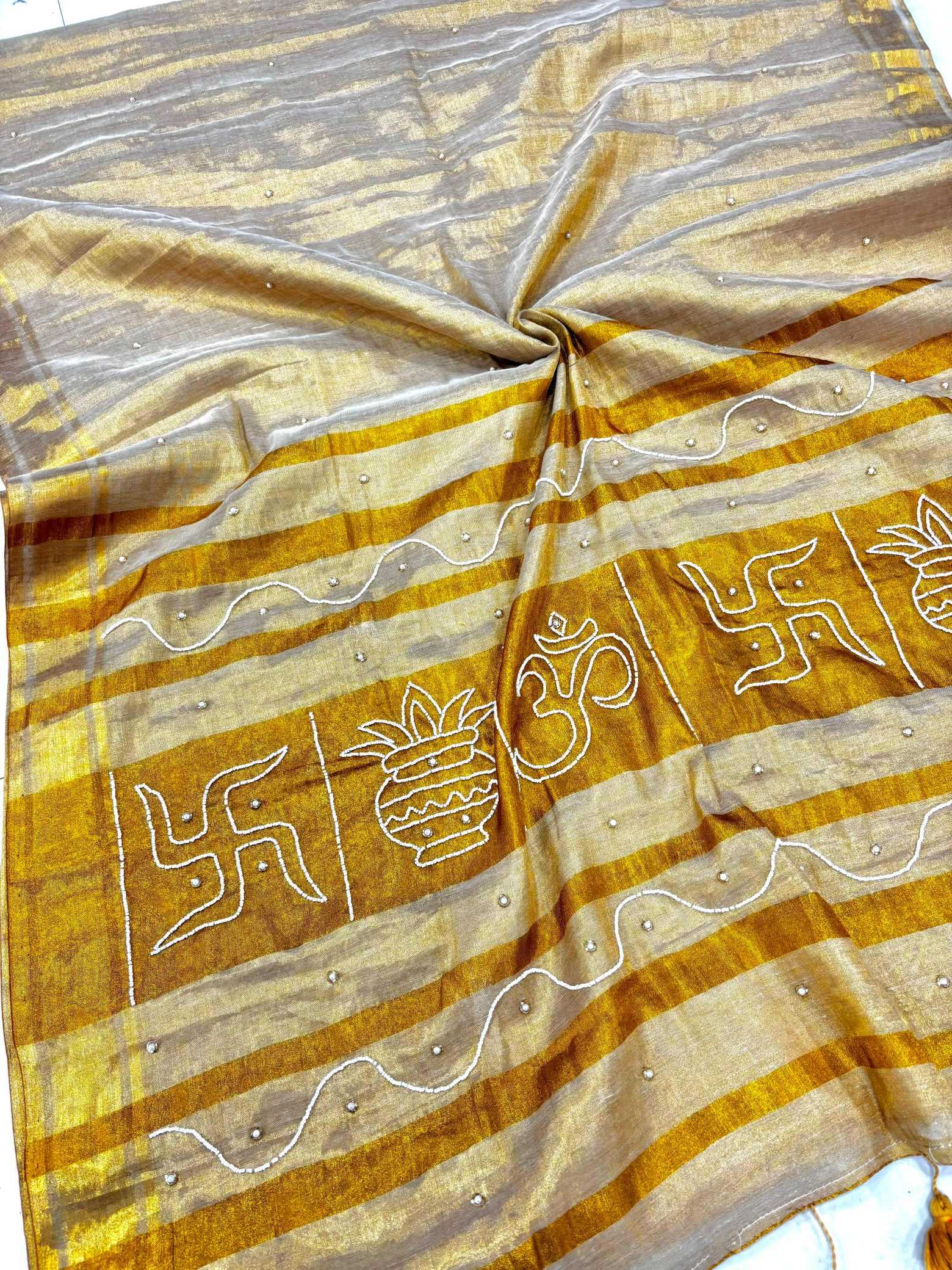 YNF Wholesale Tussar Silk Zari Border Sarees  | Surat Manufacturer