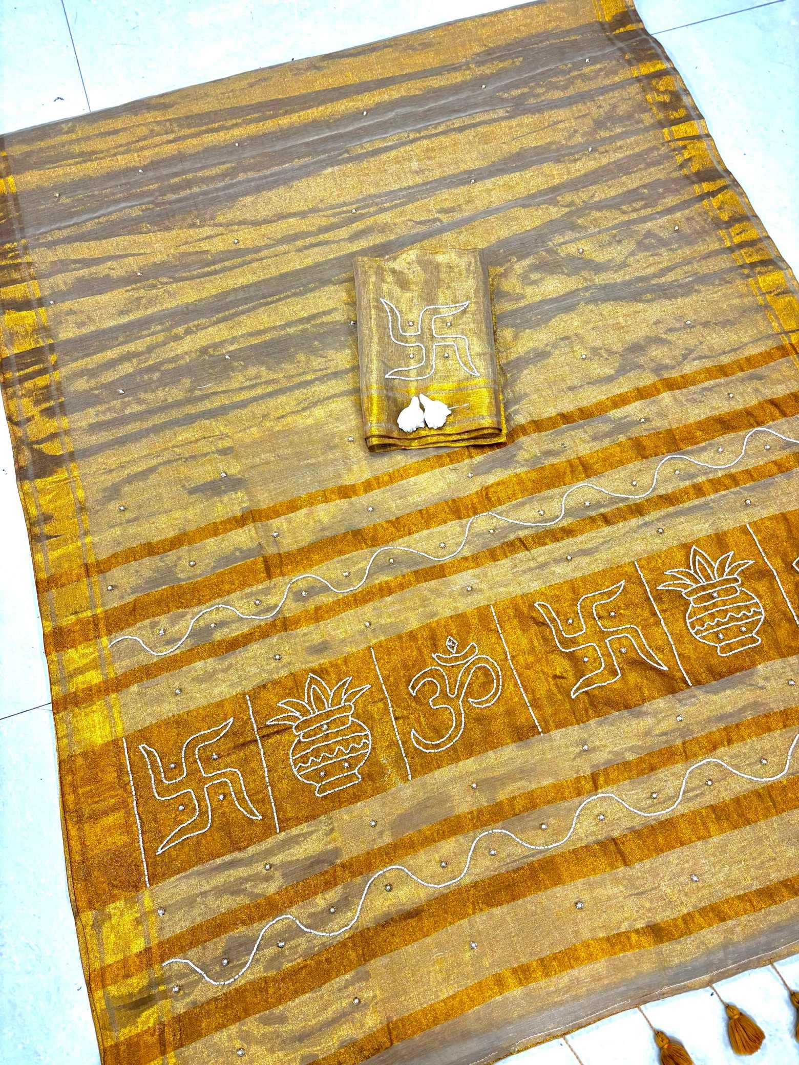 YNF Wholesale Tussar Silk Zari Border Sarees  | Surat Manufacturer