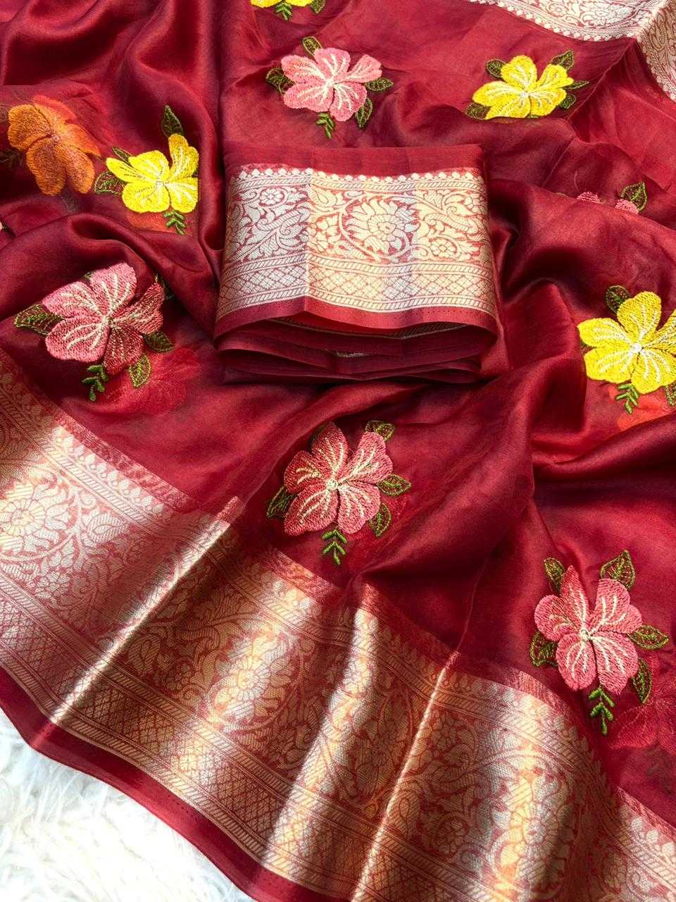 YNF Wholesale Organza Organza Sarees  | Surat Manufacturer