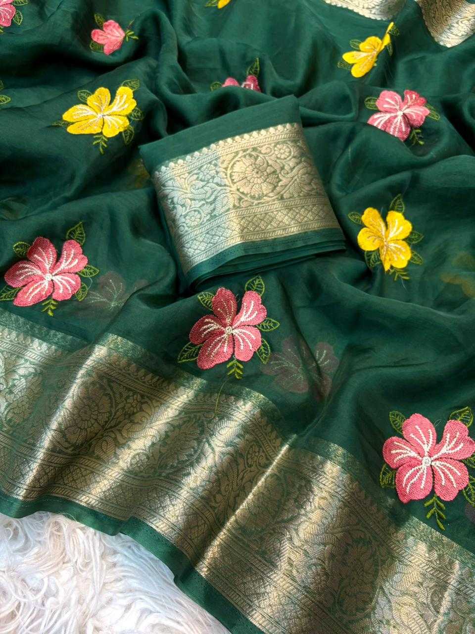 YNF Wholesale Organza Organza Sarees  | Surat Manufacturer