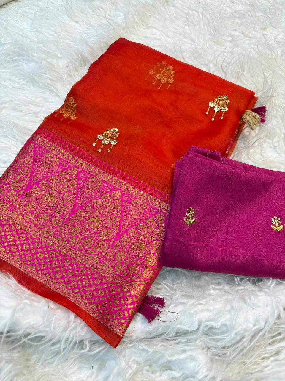 YNF Wholesale Organza Jacquard Saree  | Surat Manufacturer