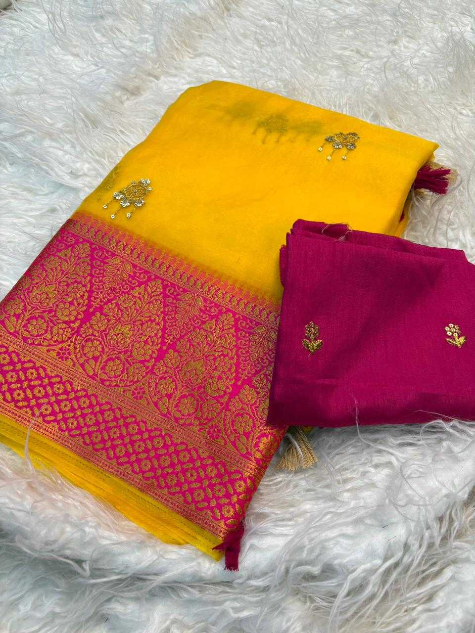 YNF Wholesale Organza Jacquard Saree  | Surat Manufacturer