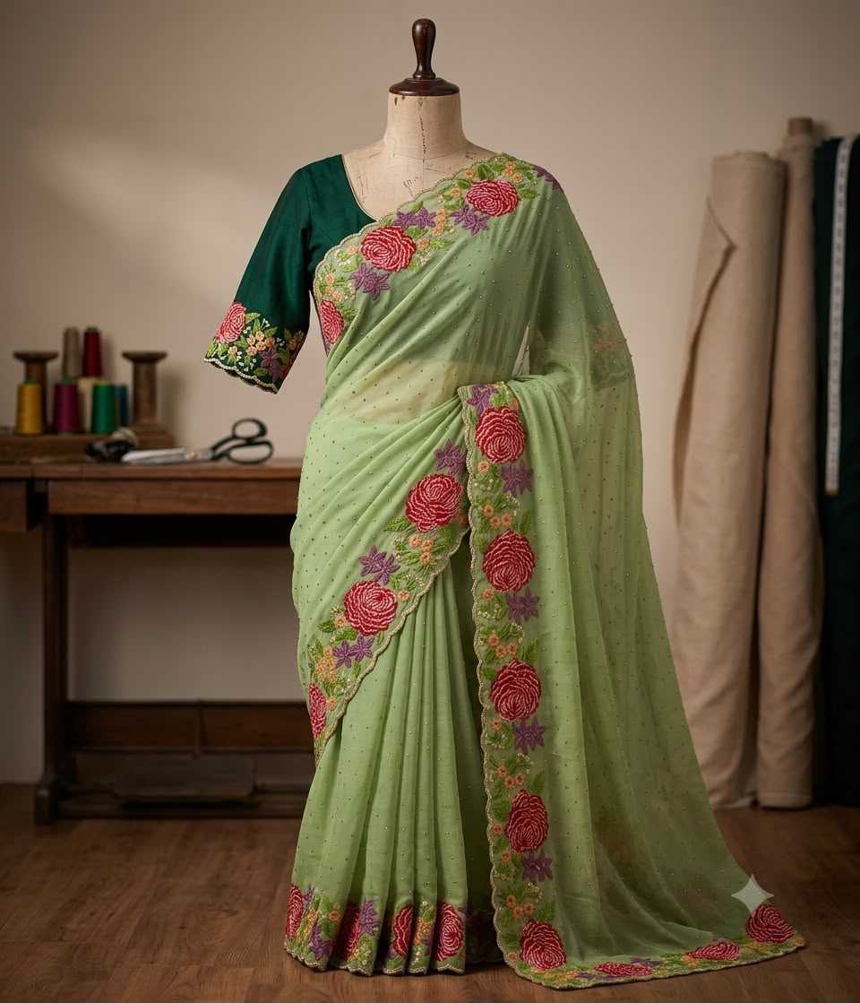 YNF Wholesale Georgette Fancy Sarees  | Surat Manufacturer