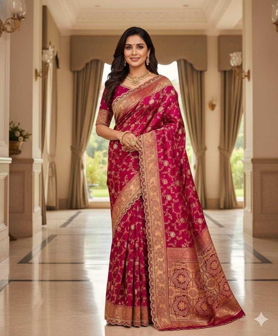 YNF Wholesale Jacquard Embroidered Sarees  | Surat Manufacturer