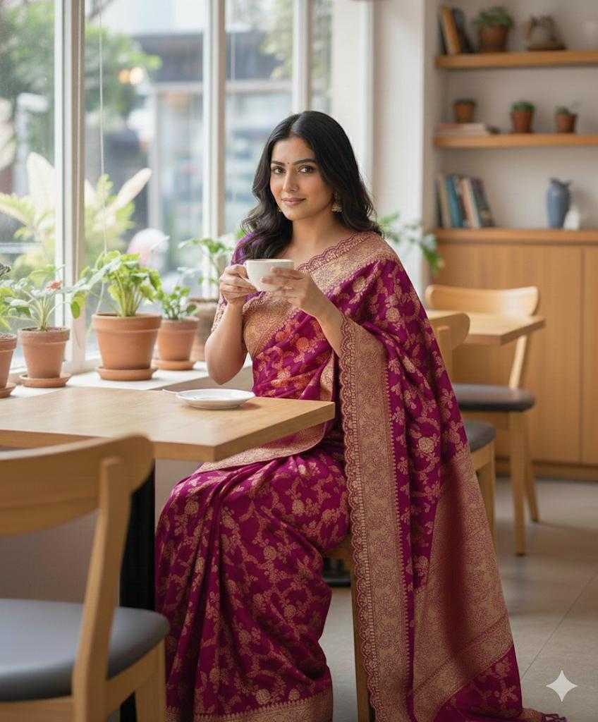 YNF Wholesale Jacquard Embroidered Sarees  | Surat Manufacturer
