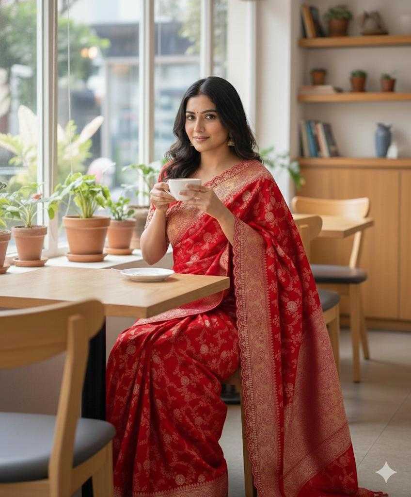 YNF Wholesale Jacquard Embroidered Sarees  | Surat Manufacturer