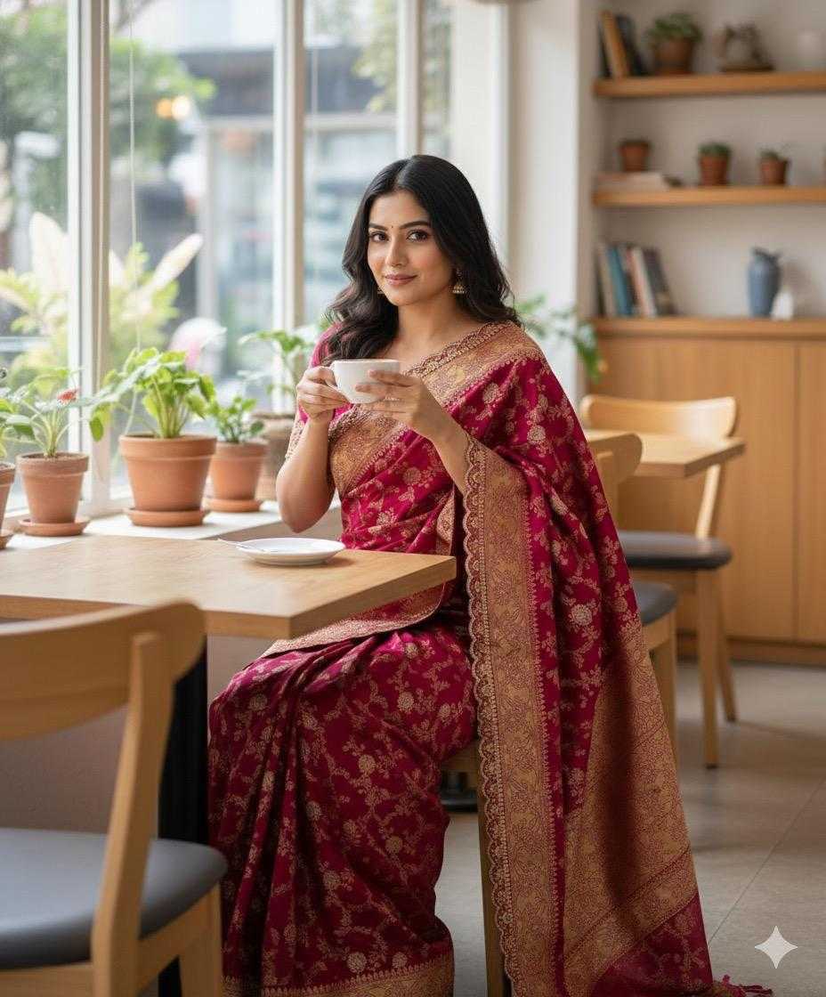 YNF Wholesale Jacquard Embroidered Sarees  | Surat Manufacturer