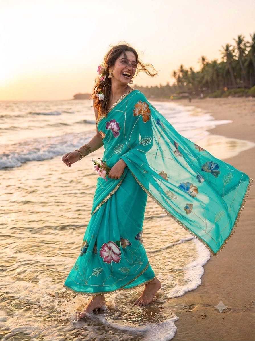 YNF Wholesale Georgette Printed Sarees  | Surat Manufacturer