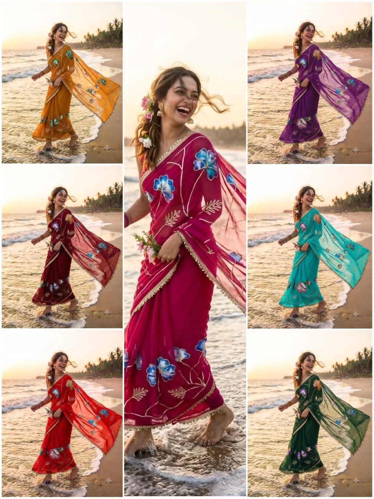 YNF Wholesale Georgette Printed Sarees  | Surat Manufacturer